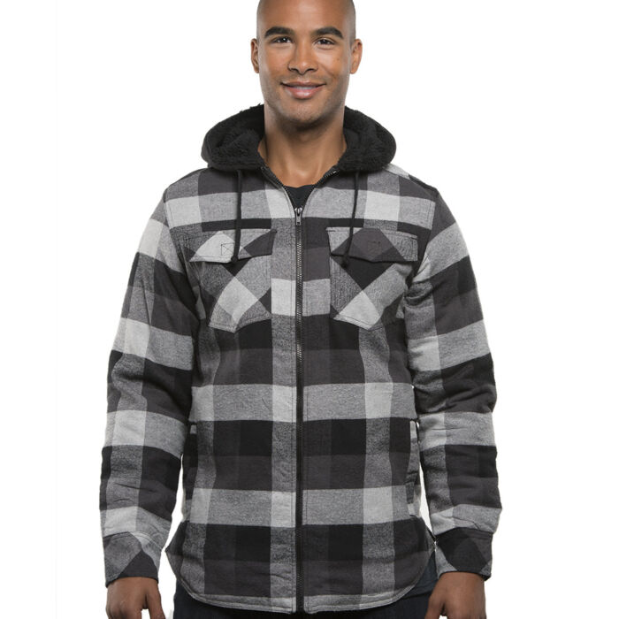 Men's Hooded Flannel Jacket Thumbnail