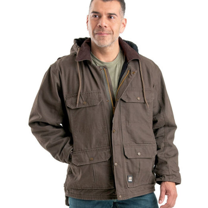 Men's Heartland Washed Duck Zip-Off Hooded Coat Thumbnail