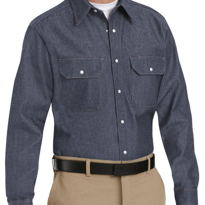 Men's Deluxe Denim Long Sleeve Shirt Thumbnail